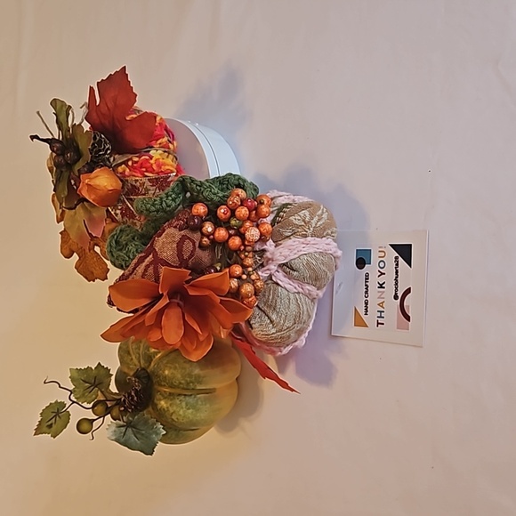 Hand Crafted crochet farmhouse fall decor harvest faux pumpkins upcycled holiday - Picture 14 of 16